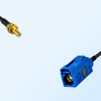 Fakra C 5005 Blue Female - SMB Bulkhead Male Coaxial Cable Assemblies