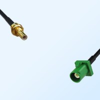 Fakra E 6002 Green Male - SMB Bulkhead Male Coaxial Cable Assemblies