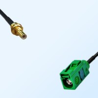 Fakra E 6002 Green Female - SMB Bulkhead Male Coaxial Cable Assemblies