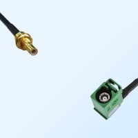 Fakra E 6002 Green Female R/A - SMB Bulkhead Male Cable Assemblies