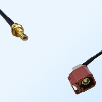 Fakra F 8011 Brown Female R/A - SMB Bulkhead Male Cable Assemblies