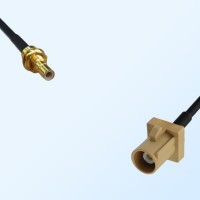 Fakra I 1001 Beige Male - SMB Bulkhead Male Coaxial Cable Assemblies