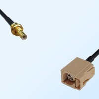 Fakra I 1001 Beige Female - SMB Bulkhead Male Coaxial Cable Assemblies