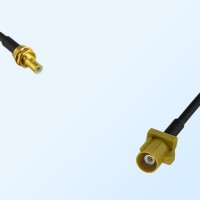Fakra K 1027 Curry Male - SMB Bulkhead Male Coaxial Cable Assemblies