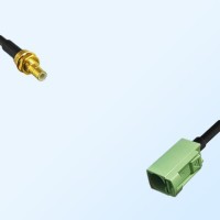 Fakra N 6019 Pastel Green Female - SMB Bulkhead Male Cable Assemblies