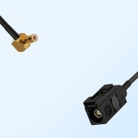 Fakra A 9005 Black Female - SMB Male R/A Coaxial Cable Assemblies