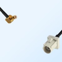 Fakra B 9001 White Male - SMB Male R/A Coaxial Cable Assemblies
