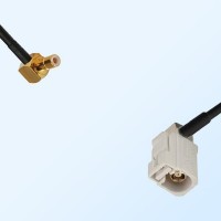 Fakra B 9001 White Female R/A - SMB Male R/A Coaxial Cable Assemblies