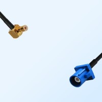Fakra C 5005 Blue Male - SMB Male Right Angle Coaxial Cable Assemblies