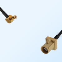 Fakra I 1001 Beige Male - SMB Male R/A Coaxial Cable Assemblies