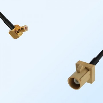 Fakra I 1001 Beige Male - SMB Male R/A Coaxial Cable Assemblies