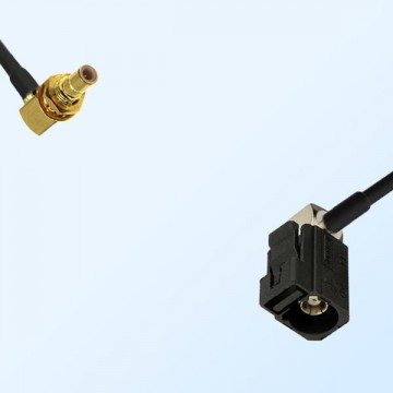 Fakra A 9005 Black Female R/A - SMB Bulkhead Male R/A Cable Assemblies