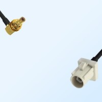 Fakra B 9001 White Male - SMB Bulkhead Male R/A Cable Assemblies