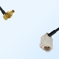 Fakra B 9001 White Female R/A - SMB Bulkhead Male R/A Cable Assemblies