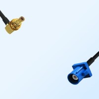 Fakra C 5005 Blue Male - SMB Bulkhead Male R/A Cable Assemblies