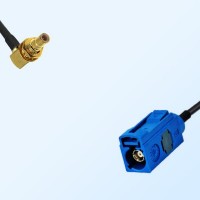 Fakra C 5005 Blue Female - SMB Bulkhead Male R/A Cable Assemblies