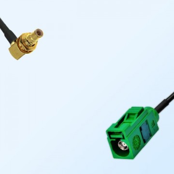 Fakra E 6002 Green Female - SMB Bulkhead Male R/A Cable Assemblies
