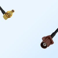 Fakra F 8011 Brown Male - SMB Bulkhead Male R/A Cable Assemblies