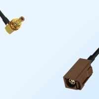 Fakra F 8011 Brown Female - SMB Bulkhead Male R/A Cable Assemblies