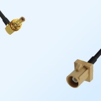 Fakra I 1001 Beige Male - SMB Bulkhead Male R/A Cable Assemblies