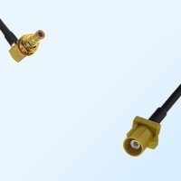 Fakra K 1027 Curry Male - SMB Bulkhead Male R/A Cable Assemblies