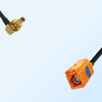 Fakra M 2003 Pastel Orange Female SMB Bulkhead Male R/A Cable Assembly