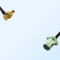 Fakra N 6019 Pastel Green Male SMB Bulkhead Male R/A Cable Assemblies