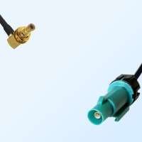 Fakra Z Male Waterproof to SMB Bulkhead Male Right Angle Cable