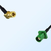Fakra E 6002 Green Male - SMB Female R/A Coaxial Cable Assemblies