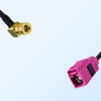 Fakra H 4003 Violet Female - SMB Female R/A Coaxial Cable Assemblies