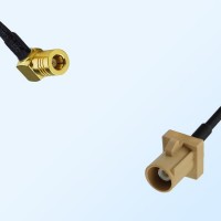Fakra I 1001 Beige Male - SMB Female R/A Coaxial Cable Assemblies