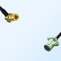 Fakra N 6019 Pastel Green Male - SMB Female R/A Cable Assemblies