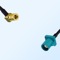 Fakra Z 5021 Water Blue Male - SMB Female R/A Coaxial Cable Assemblies