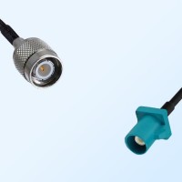Fakra Z 5021 Water Blue Male - TNC Male Coaxial Cable Assemblies