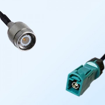 Fakra Z 5021 Water Blue Female Waterproof to TNC Male Cable Assemblies