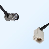 Fakra B 9001 White Female R/A - TNC Male R/A Coaxial Cable Assemblies