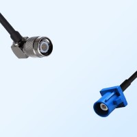 Fakra C 5005 Blue Male - TNC Male Right Angle Coaxial Cable Assemblies