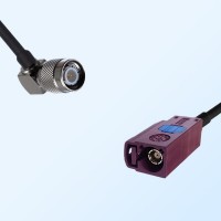 Fakra D 4004 Bordeaux Female - TNC Male R/A Coaxial Cable Assemblies