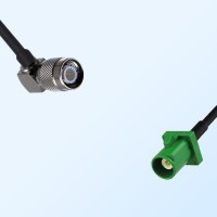 Fakra E 6002 Green Male - TNC Male R/A Coaxial Cable Assemblies