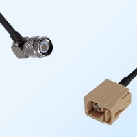 Fakra I 1001 Beige Female - TNC Male R/A Coaxial Cable Assemblies