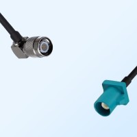 Fakra Z 5021 Water Blue Male - TNC Male R/A Coaxial Cable Assemblies