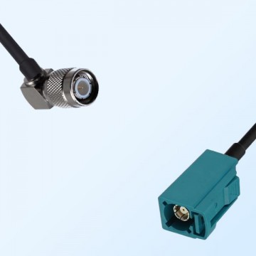 Fakra Z 5021 Water Blue Female - TNC Male R/A Coaxial Cable Assemblies