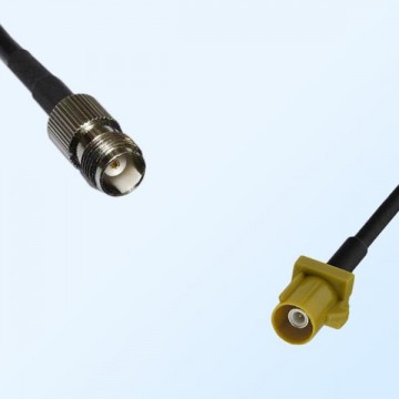 Fakra K 1027 Curry Male - TNC Female Coaxial Cable Assemblies