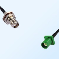 Fakra E 6002 Green Male TNC O-Ring Bulkhead Female Cable Assemblies