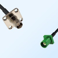Fakra E 6002 Green Male - TNC Female 4 Hole Coaxial Cable Assemblies