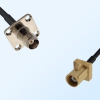 Fakra I 1001 Beige Male - TNC Female 4 Hole Coaxial Cable Assemblies