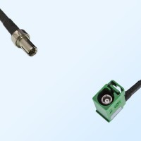 Fakra E 6002 Green Female R/A - TS9 Male Coaxial Cable Assemblies