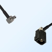 Fakra A 9005 Black Female R/A - TS9 Male R/A Coaxial Cable Assemblies