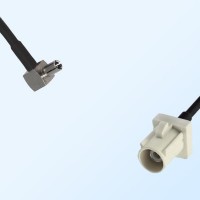 Fakra B 9001 White Male - TS9 Male R/A Coaxial Cable Assemblies