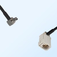 Fakra B 9001 White Female R/A - TS9 Male R/A Coaxial Cable Assemblies